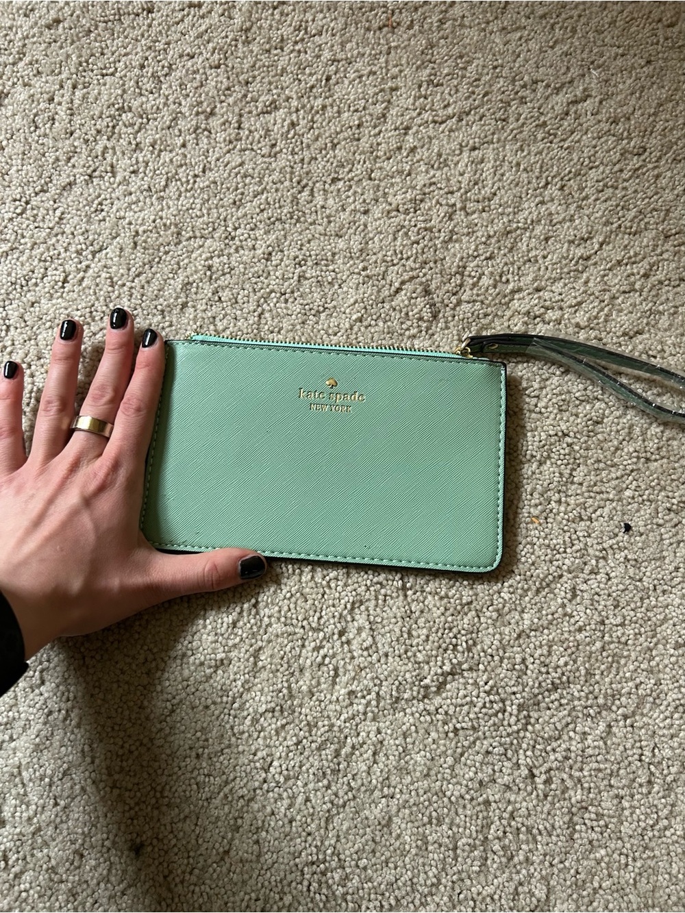 Kate Spade Mint Green Leather Wristlet Clutch - Picture 4 of 4